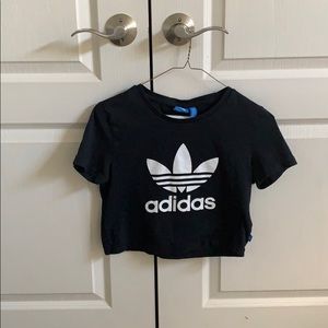 Black adidas crop top